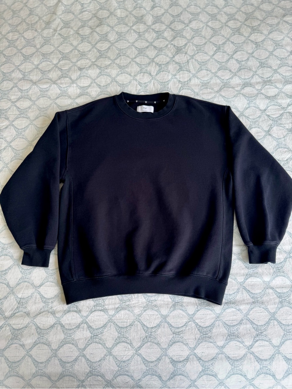 TNA Fleece Bloyfriend Oversized Black Turtleneck Crewneck Women’s Sweatshirt